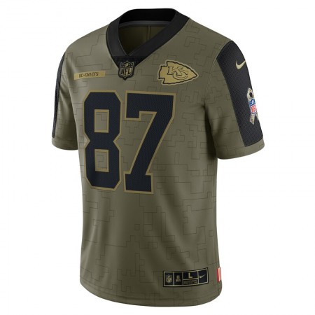 Kansas City Chiefs Tröjor Travis Kelce 87 Nike 2021 Salute to Service - Herr